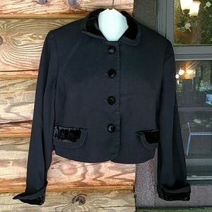 Black blazer with velvet trim.  Talbots. 8P